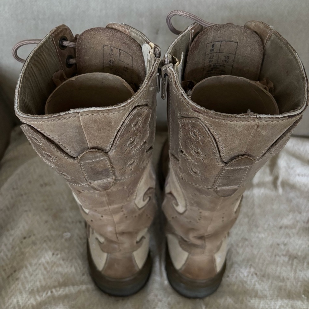 Dr. Martens Taupe Lace-Up Combat Boots - Picture 11 of 16